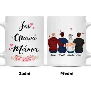 Hrnek - Matka a syn - až 3 syny Růžová