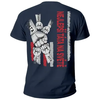 Tričko - Nejlepší táta na světě 10 - až 10 dětí - Zadní potisk Tričko / Černá / 3XL