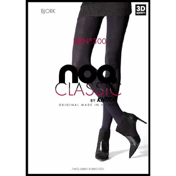 Dámské punčochy Hladké Punčocháče Knittex BJORK 300 DEN černé Nero, velikost 2