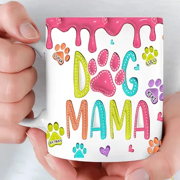 Hrnek - Dog mama - až 4 psů Růžová