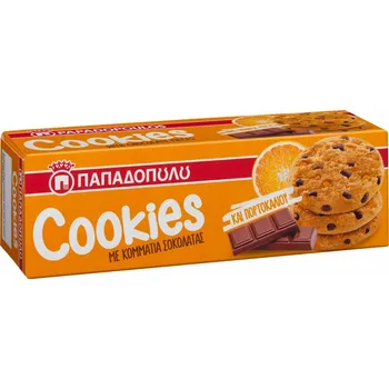 Papadopoulou Cookies s kousky čokolády a pomeranče 180g