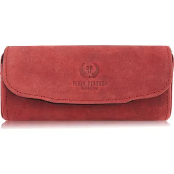 Pouzdro na brýle Pouzdro na brýle, kožený penál, červené pouzdro ve stylu vintage