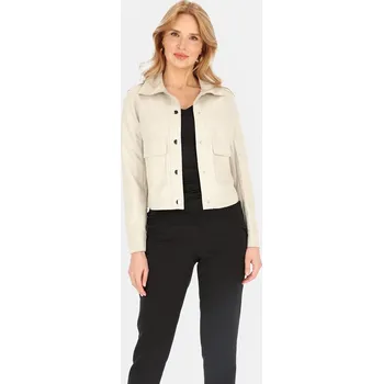 Dámská cargo bunda Světle šedá dámská bunda s jemným saténovým leskem BLE 252676 F - Grey Velikost: S