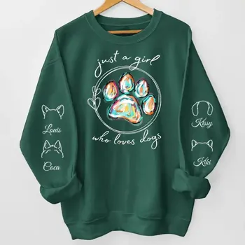 Pánská mikina Mikina - Jen holka, která miluje zvířecí mazlíčky 3 - až 6 mazlíčků Mikina / Bílá / XL