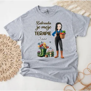 Pánské oblečení Tričko - Zahrada je moje terapie 2 Tričko / Růžová / S