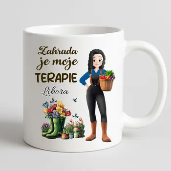 Hrnek - Zahrada je moje terapie Růžová