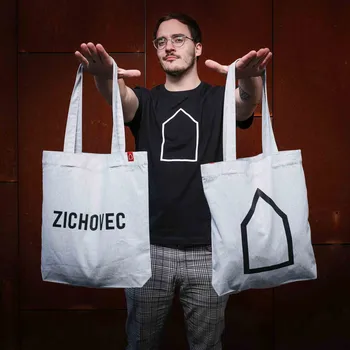 PLÁTĚNÁ TAŠKA ŠEDÁ - DOMEČEK