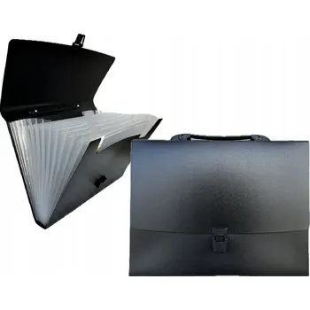 Pořadač s přihrádkami a rukojetí ZD Trading Černý