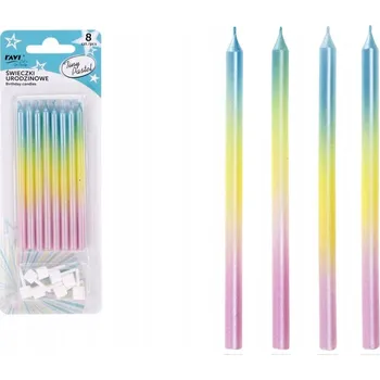 Dortová svíčka Narozeninové svíčky TINY PASTEL 8 kusů dekorace na dort oslava RAVI