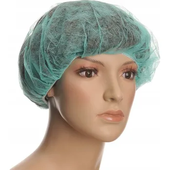 Čepice Čepice typu Baret Zelená VELKÁ 23 PALCŮ netkaná textilie ODOLNÁ - 100 ks