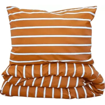 Povlečení Povlečení Proužky skořicové bavlna 140x220, 70x90 cm