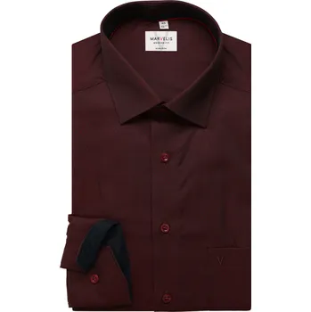 Pánská košile Marvelis pánská společenská košile Modern Fit 721884 39 Vínová 46