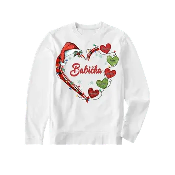 Pánská mikina Mikina - Vánoční srdce babičky - Až 10 dětí Mikina / Šedá / 3XL