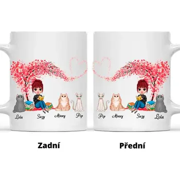 Hrnek - Miluji čtení a kočku Bílá