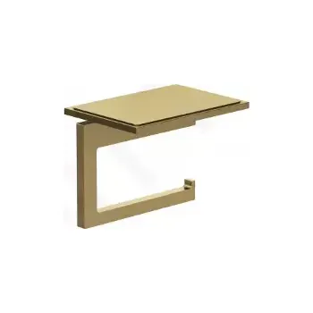 Kludi Vela C Držák toaletního papíru s poličkou, kartáčované zlato, 31971N0