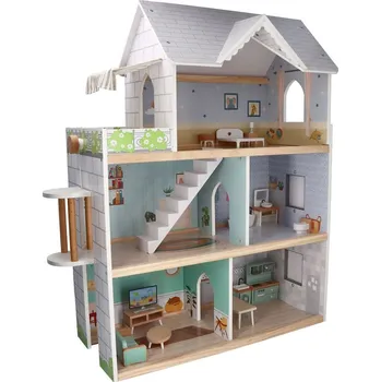 Domeček pro panenku AdamToys Velký dřevěný domeček pro panenky