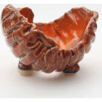 Květináč Keramická Skořápka 8 x 8 x 6 cm oranžová