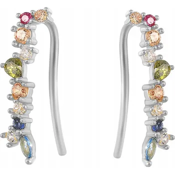 Náušnice Fraise stříbrné náušnice S925 na ucho s barevnými zirkony