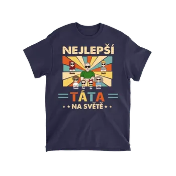 Pánské tričko Tričko - Nejlepší táta na světě 2 - až 7 dětí Tričko / Černá / 4XL