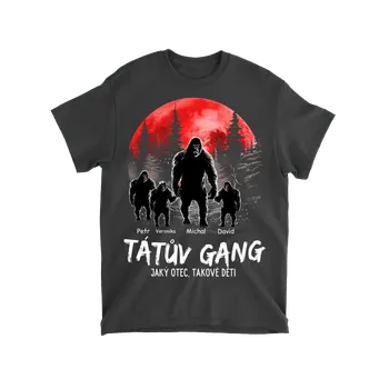 Pánské tričko Tričko - Tátův gang, jaký otec, takové děti - až 6 dětí Tričko / Černá / M