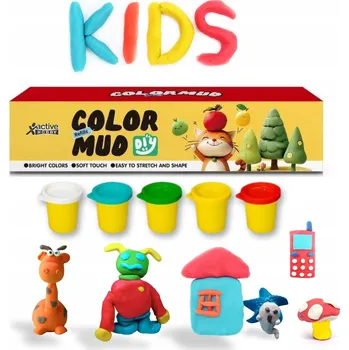 Modelovací hmota MODELÍNA Sada Modelovací Hmota pro Děti 5 Tub Základní Barvy