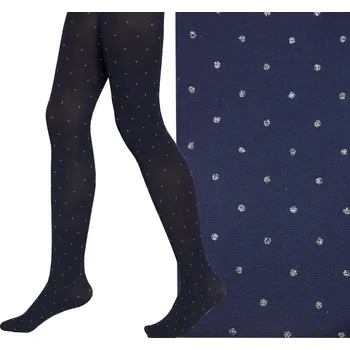 Dámské punčochy WOLA PUNČOCHÁČE MICROFIBRA 60DEN BROKÁTOVÉ DEN TEČEK TMAVĚ MODRÉ 152/158 X34