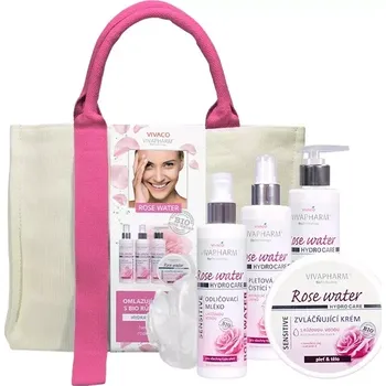 Kosmetická sada VIVACO Dámská kabelka kosmetiky s růžovou vodou