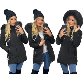 Dámský kabát ZATEPLENÝ DLOUHÝ TEPLÝ KABÁT S KAPUCÍ DÁMSKÝ ZIMNÍ VYPASOVANÝ 4XL