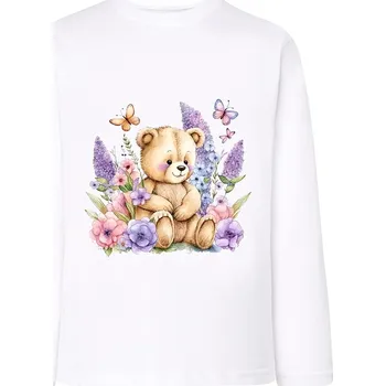 Dívčí oblečení Tup Tup dětské tričko s dlouhým rukávem bavlna bílé, velikost 116