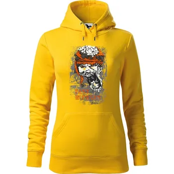 Dámská mikina DOBRÝ TRIKO Dámská mikina s potiskem Rest in pieces Velikost dámské mikiny: S, Barva: Žlutá