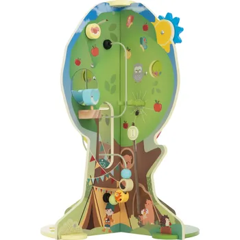 Dřevěná hračka lupilu® Dřevěný strom na rozvoj motoriky / Hrací stůl (Strom motorických dovedností)