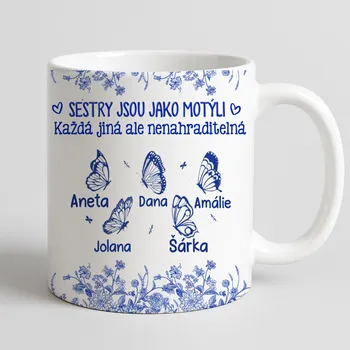 Hrnek - Sestry jsou jako motýli 2 Růžová