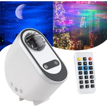 Lampička GALAXY PROJEKTOR NOČNÍ OBLOHY LED RGBW 3D S BLUETOOTH REPRODUKTOREM + DÁLKOVÝ OVLADAČ RELAXAČNÍ NOČNÍ SVĚTLO