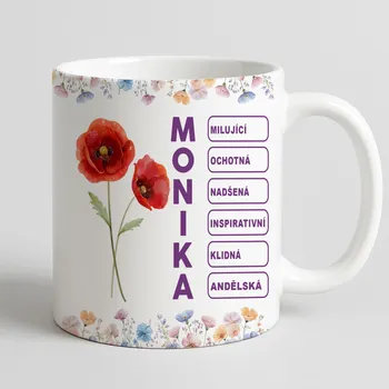 Stolování Hrnek – Vlastní jméno s lidskou vlastností 2 Černá