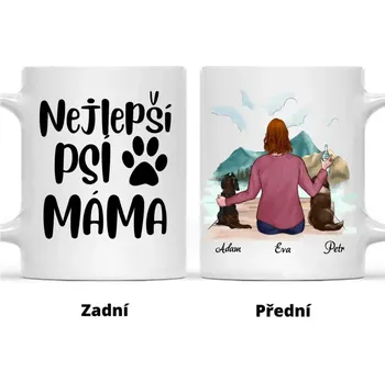 Hrnek - Nejlepší psí máma s výhledem Bílá
