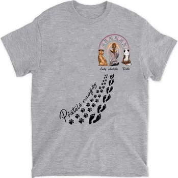 Tričko - Otisky tlapek a duha Tričko / Růžová / 3XL