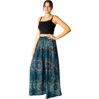 Dámské kalhoty Široké kalhoty / Kalhotová sukně Isabella Mandalas Petrol Blue, petrolejová modrá, Sittar.cz UNI - POSLEDNÍ KUS