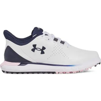 Golf Under Armour Drive Fade SL dámské golfové boty, bílo/růžovo/modré standardní, bez spajků, bílé, 40