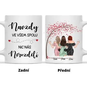 Hrnek - až 4 holky- Nejlepší kamarádka 5 -NAVŽDY ve všem spolu. Nic nás NEROZDĚLÍ Červená