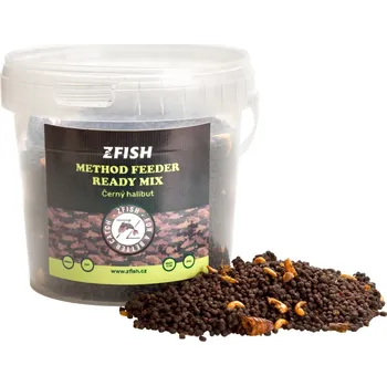 Návnadová surovina ZFISH METHOD FEEDER READY MIX Black Halibut 600G