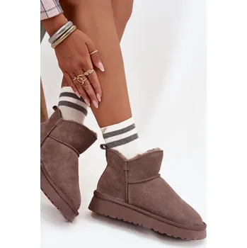 Dámská zimní obuv Sněhule z přírodního semiše s kožíškem Vinceza 97961 Barva: Béžová, Velikost: 36