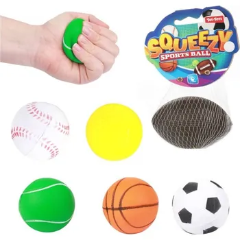 Dětský míč Míček mačkací pěna 6-9cm mix druhů na kartě 10x16,5cm - mix variant či barev