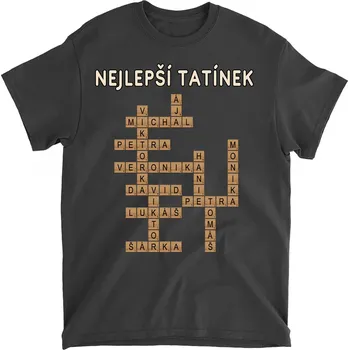 Tričko - Křížovka - Nejlepší tatínek Tričko / Růžová / 3XL