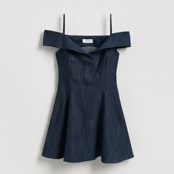 Dámské šaty Reserved - Šaty s odhalenými rameny - modrá - 114DT-55J - 114DT-55J-S