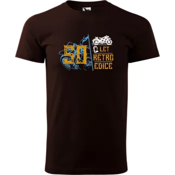 Pánské oblečení DOBRÝ TRIKO Pánské tričko s potiskem Retro edice motorka Velikost: XS, Barva: Fialová