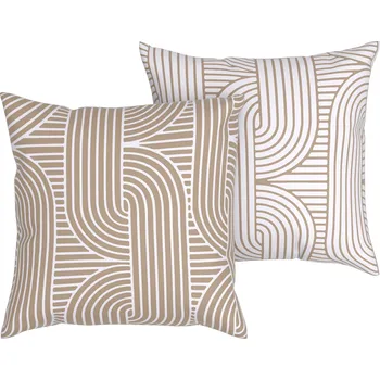 Povlečení LIVARNO home Potah na polštář z jemného flanelu, 50 x 60 cm, 2 kusy (šedohnědá / bílá)