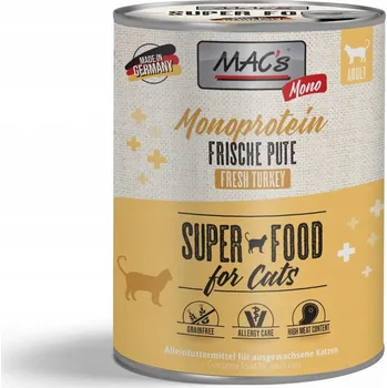 Krmivo pro kočku MAC's Cat Mono Mokré Krmivo pro kočky s jedním proteinem - Krůta 800g