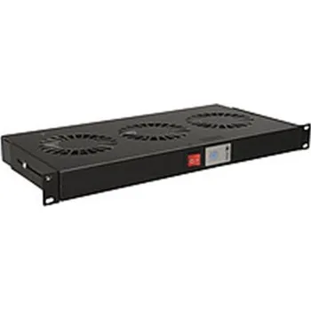Rozvaděč Solarix Chladící jednotka 19" 1U 3 ventilátory s bimetalovým termostatem BK do 19" lišt VJ19-3-T-B