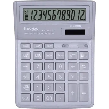 Kancelářská technika Kancelářská kalkulačka DONAU TECH, 12místný displej, 190x143x40 mm, stříbrná