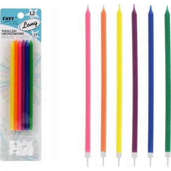 Dortová svíčka Narozeninové svíčky Ravi Dlouhé 12 kusů
